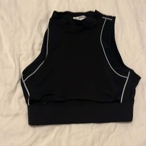 Tofu Reflective Detail Cut Out Crop Top